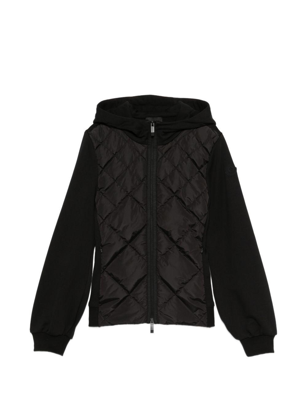 Felpa trapuntata con cappuccio in nero Moncler - donna 