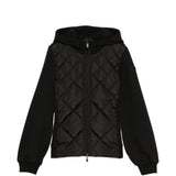 Felpa trapuntata con cappuccio in nero Moncler - donna 