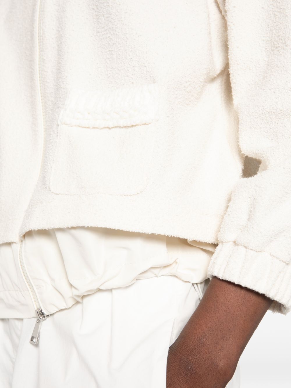 Giacca con zip boucle in avorio Moncler - donna 