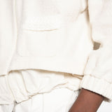 Giacca con zip boucle in avorio Moncler - donna 