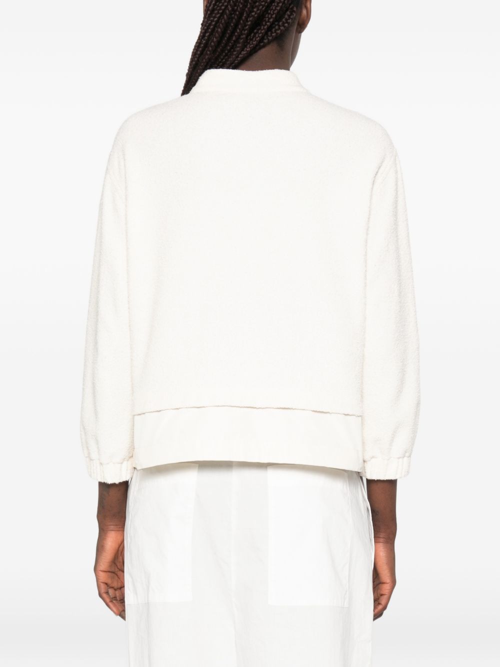 Giacca con zip boucle in avorio Moncler - donna 