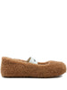 Ballerine in shearling in marrone Moon boot - donna