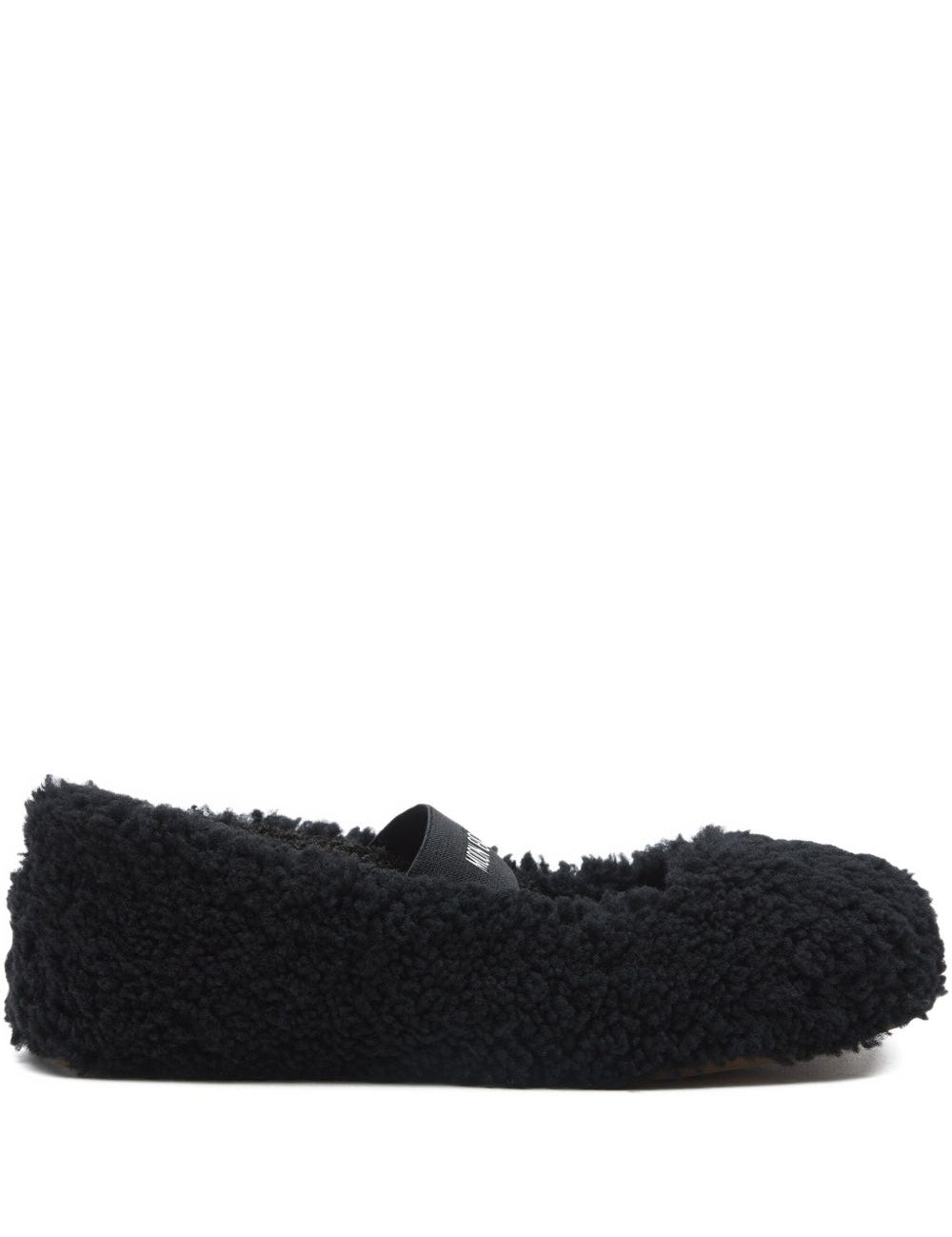 Ballerine in shearling in nero Moon boot  - donna 