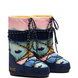 Stivali da neve con lacci e stampa grafica<BR/>multicolore Moon boot x guest in residence - donna 