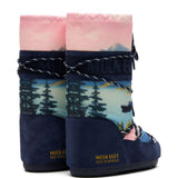 Stivali da neve con lacci e stampa grafica<BR/>multicolore Moon boot x guest in residence - donna 