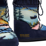 Stivali da neve con lacci e stampa grafica<BR/>multicolore Moon boot x guest in residence - donna 