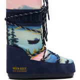 Stivali da neve con lacci e stampa grafica<BR/>multicolore Moon boot x guest in residence - donna 