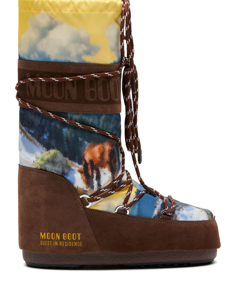 Stivali da neve con lacci e stampa graficamulticolore Moon boot x guest in residence - donna 