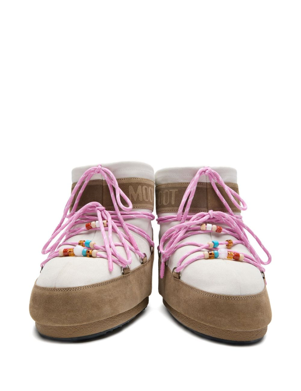 Stivaletti mb x gir icon low suede beads in beige Moon boot x guest in residence - donna 