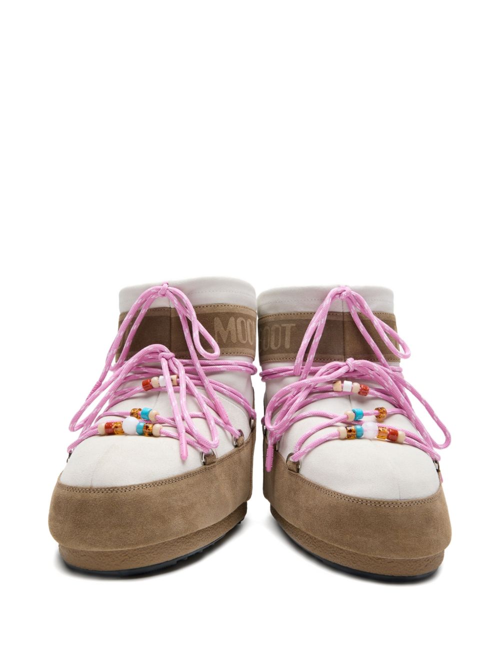 Stivaletti mb x gir icon low suede beads in beige Moon boot x guest in residence - donna 