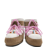 Stivaletti mb x gir icon low suede beads in beige Moon boot x guest in residence - donna 