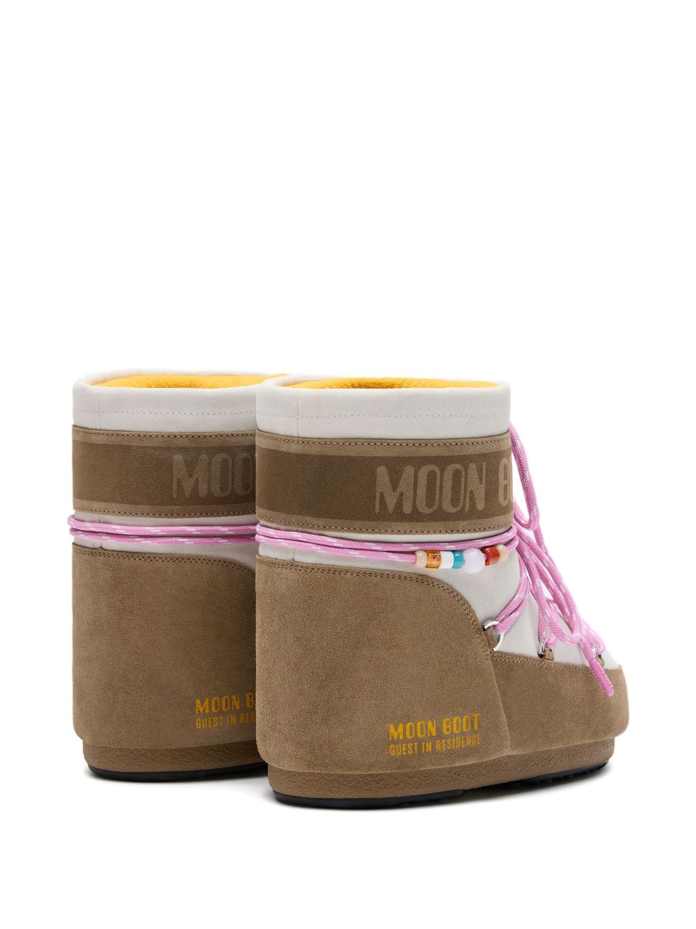 Stivaletti mb x gir icon low suede beads in beige Moon boot x guest in residence - donna 