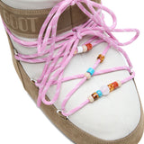 Stivaletti mb x gir icon low suede beads in beige Moon boot x guest in residence - donna 