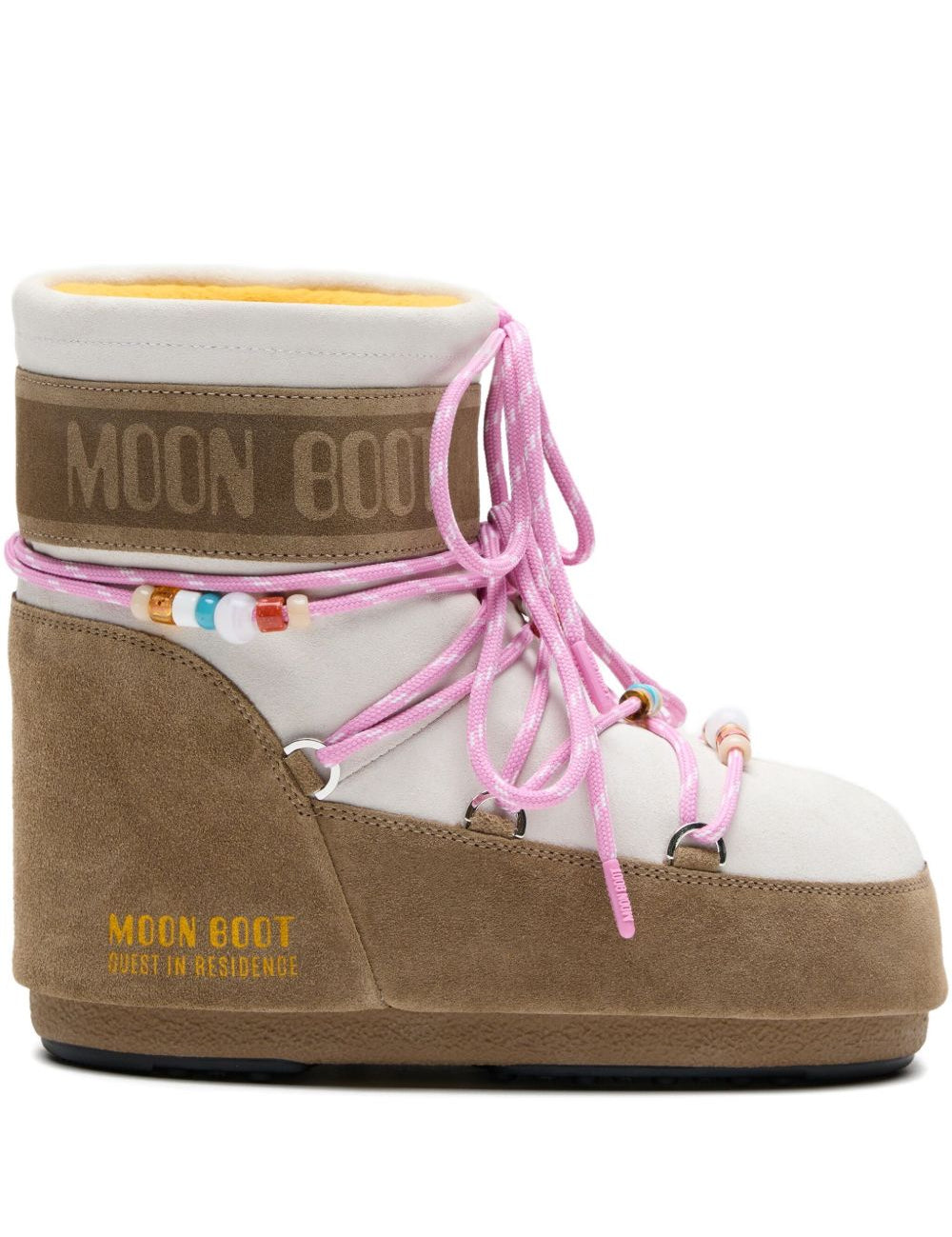 Stivaletti mb x gir icon low suede beads in beige Moon boot x guest in residence - donna 