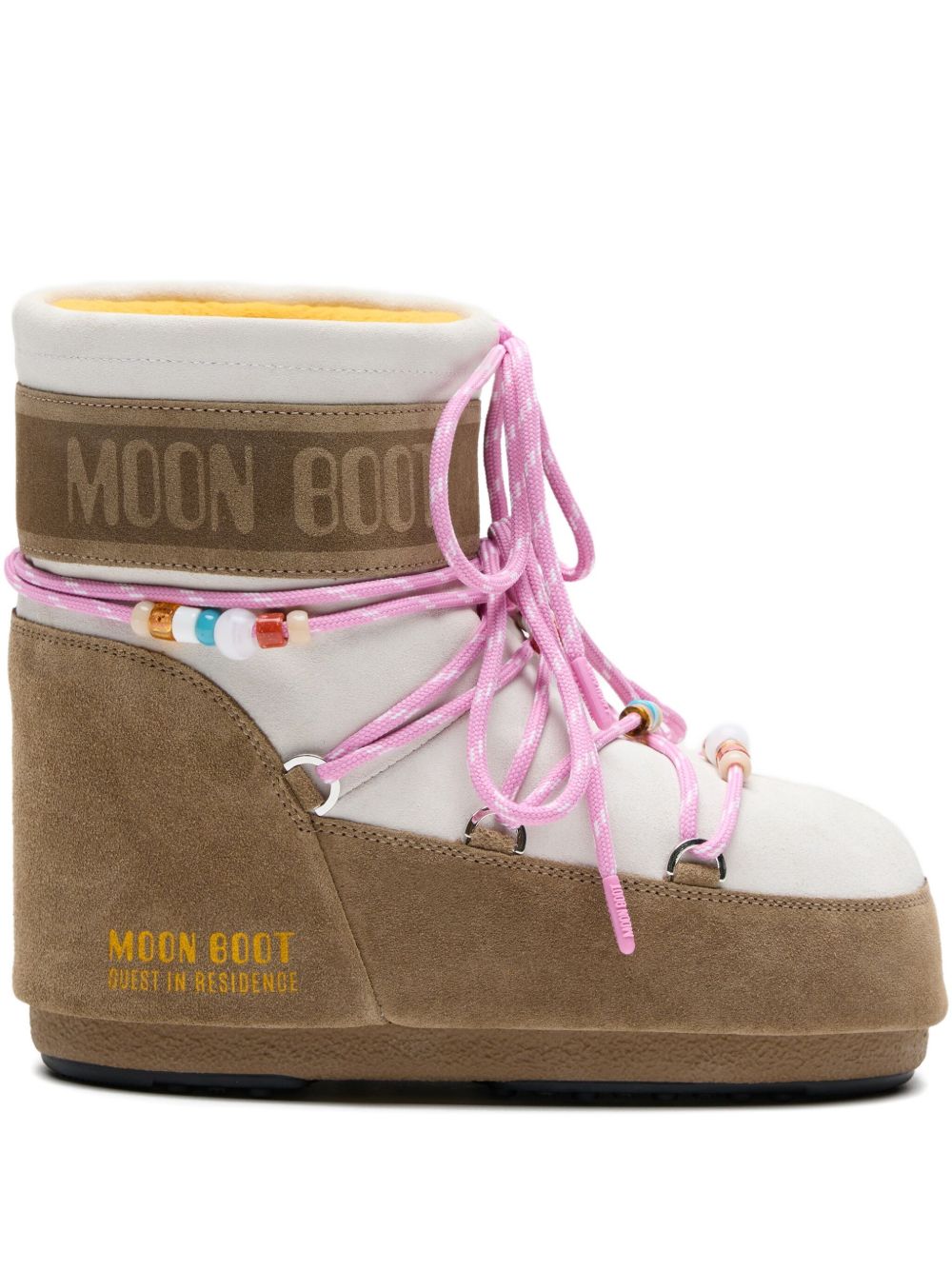 Stivaletti mb x gir icon low suede beads in beige Moon boot x guest in residence - donna 