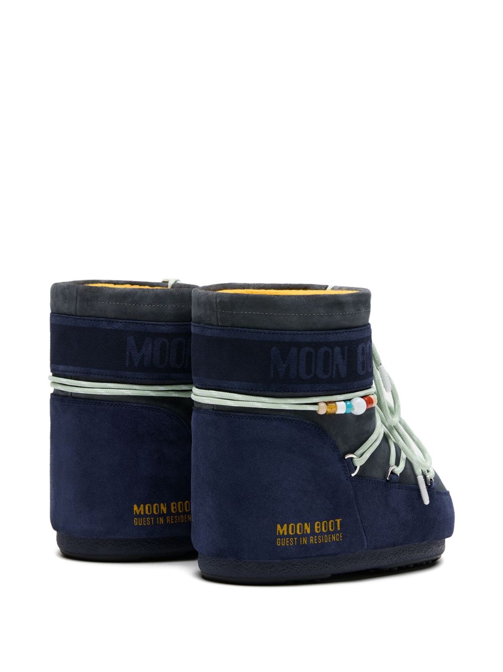 Stivali da neve con lacci e logo in blu Moon boot x guest in residence - donna 