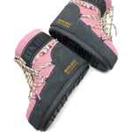Stivali da neve con lacci e logo in rosa e blu Moon boot x guest in residence - donna 
