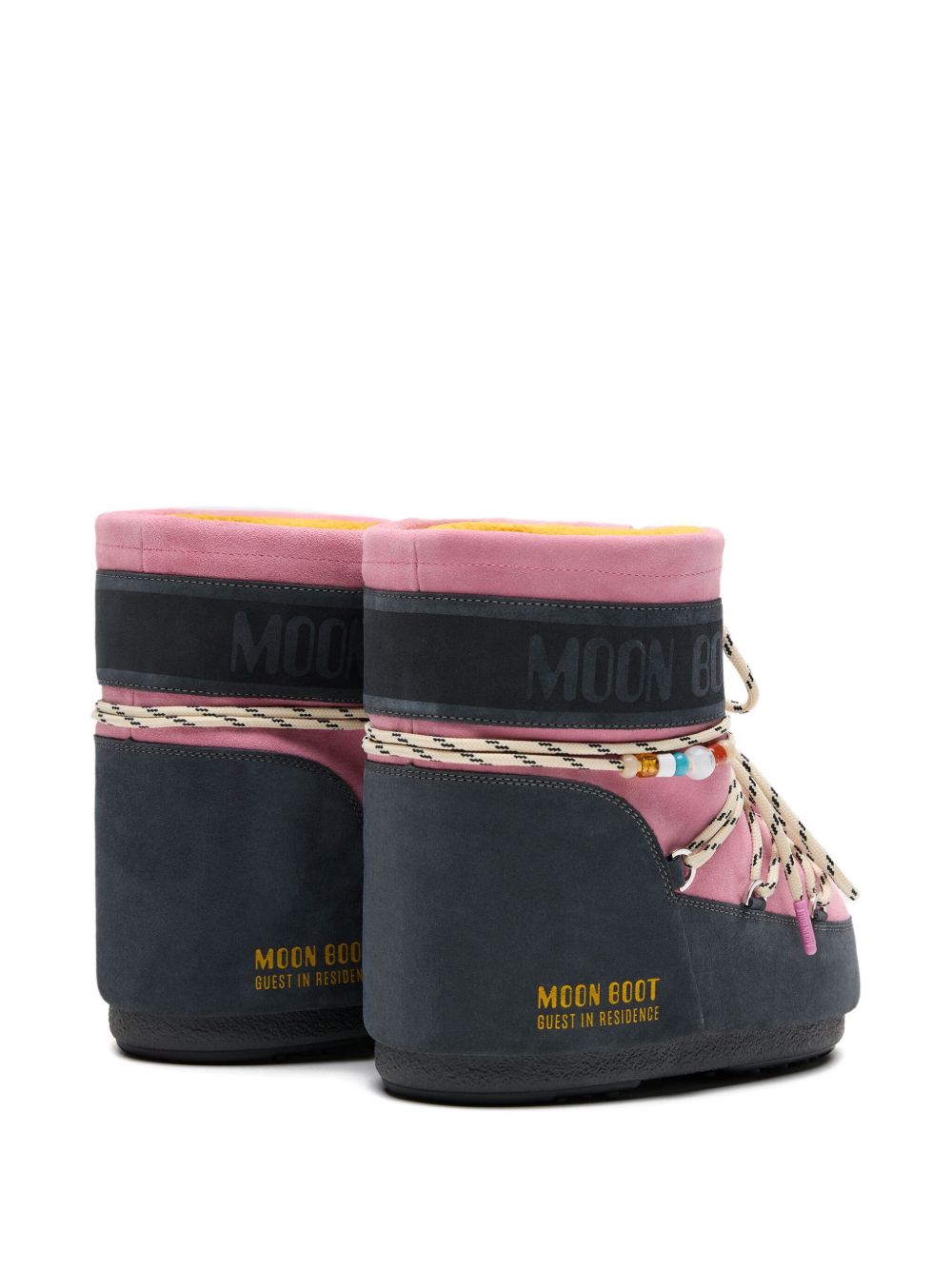 Stivali da neve con lacci e logo in rosa e blu Moon boot x guest in residence - donna 
