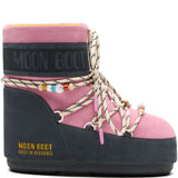 Stivali da neve con lacci e logo in rosa e blu Moon boot x guest in residence - donna 