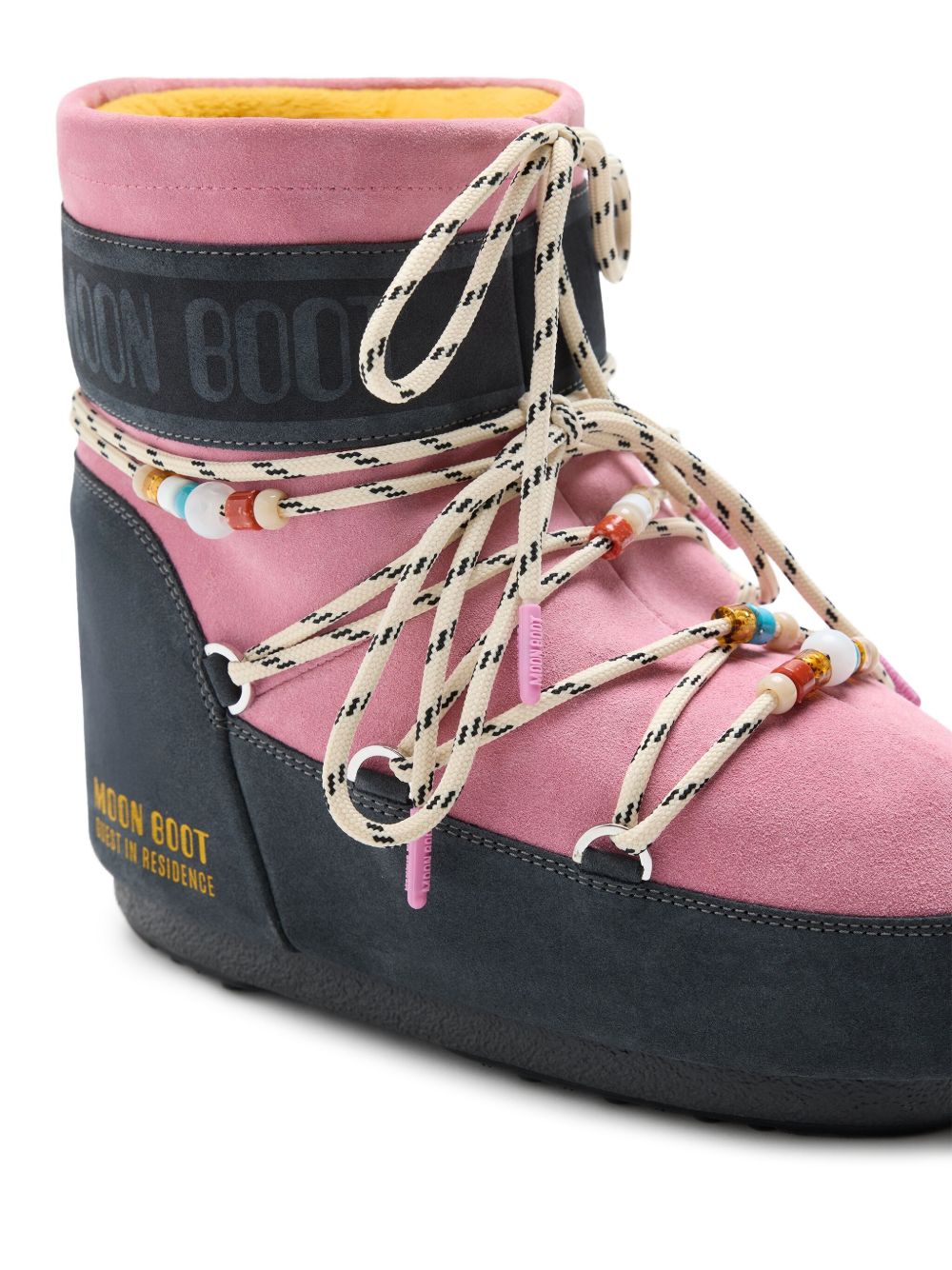Stivali da neve con lacci e logo in rosa e blu Moon boot x guest in residence - donna 