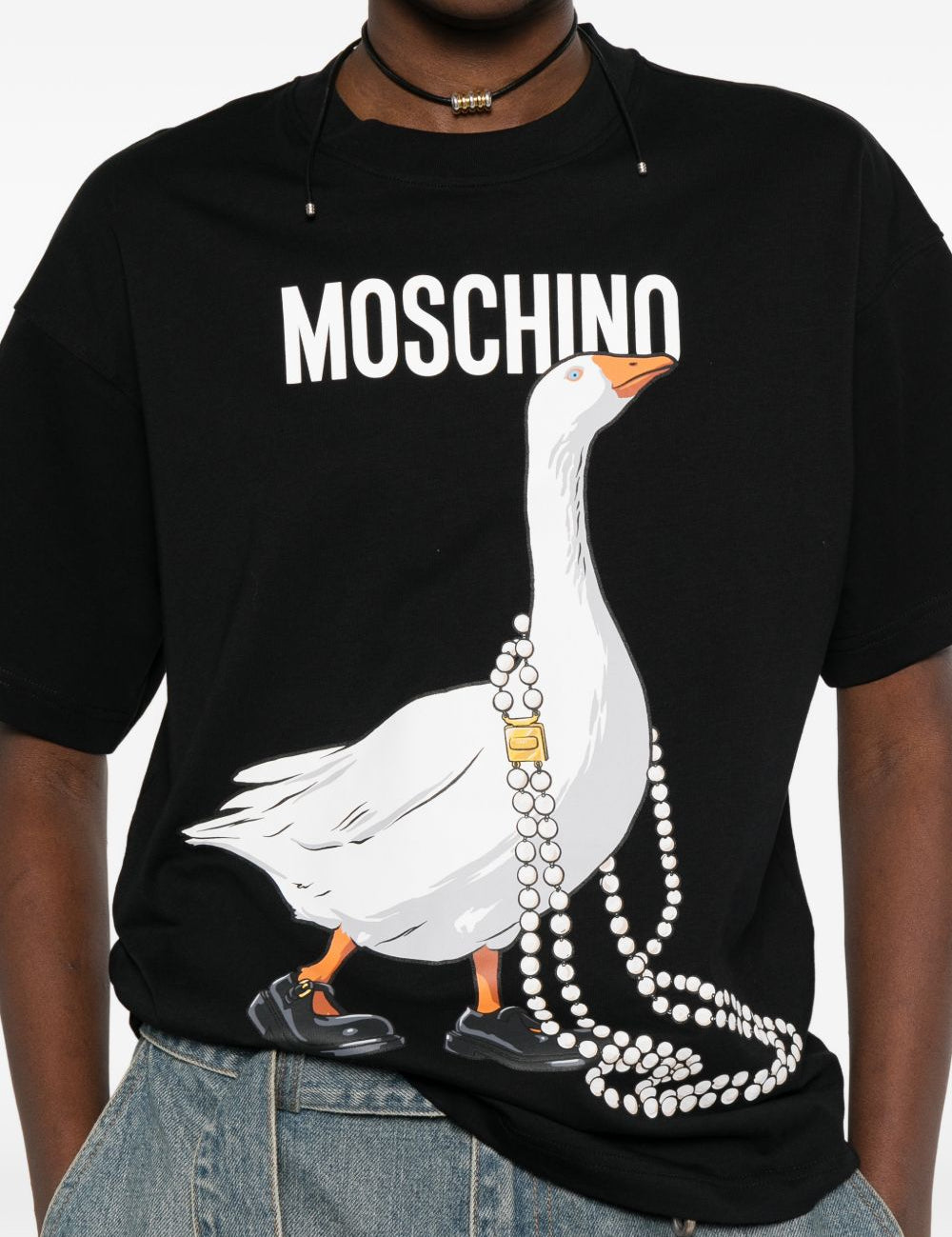 T-shirt con stampa grafica in nero Moschino - donna 