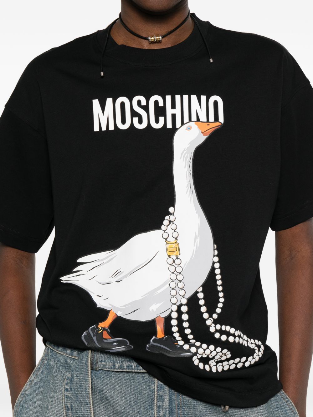 T-shirt con stampa grafica in nero Moschino - donna 