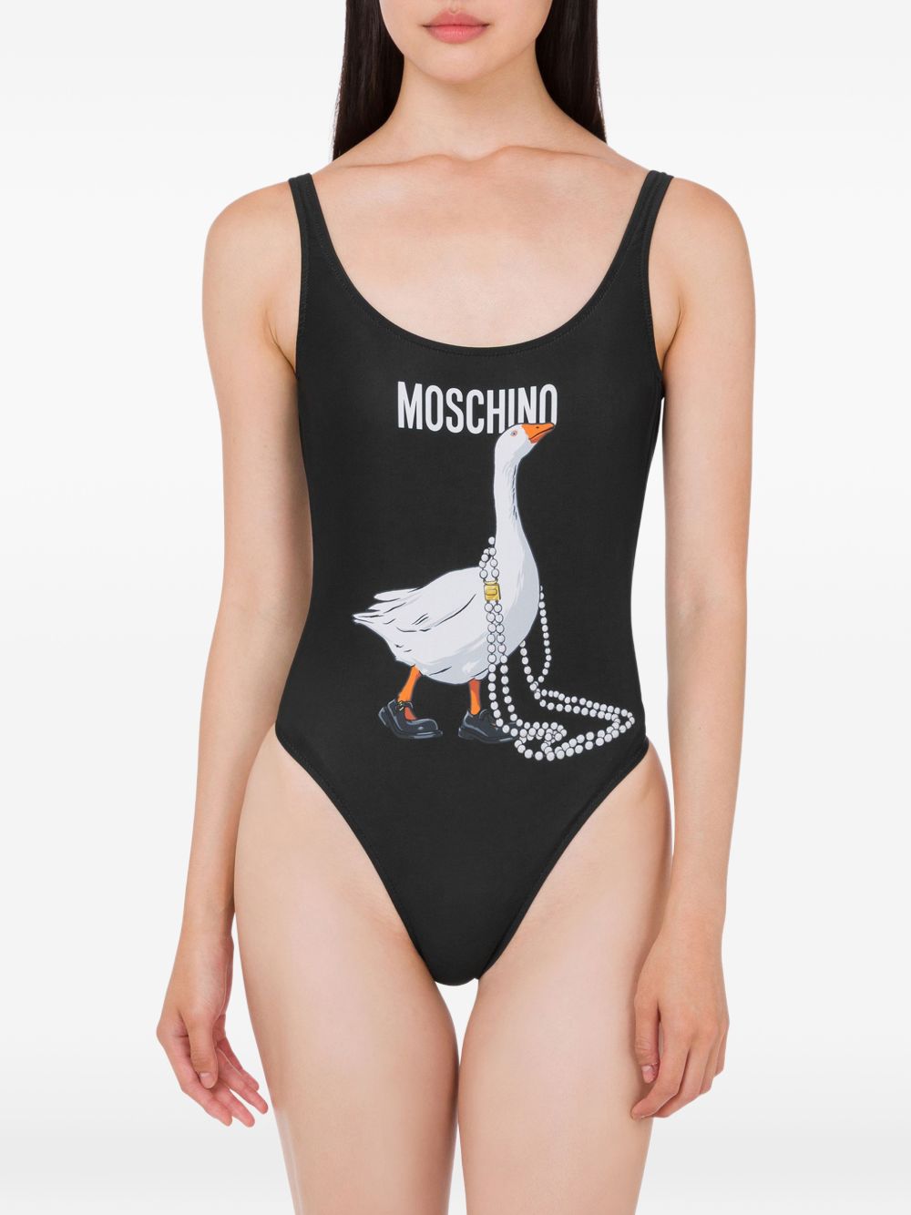 Costume intero con stampa in nero Moschino - donna 