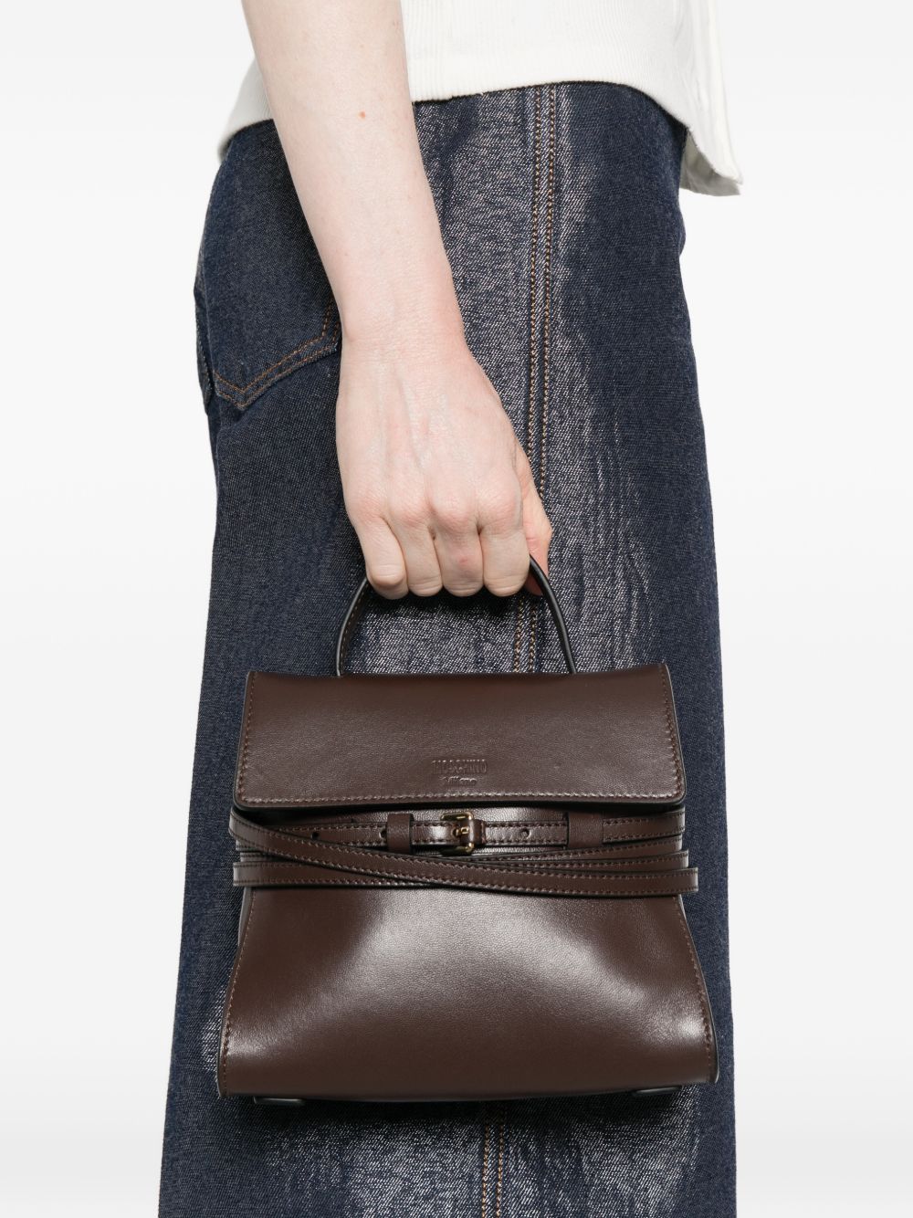 Borsa a mano tie-me mini in marrone Moschino - donna 
