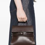 Borsa a mano tie-me mini in marrone Moschino - donna 