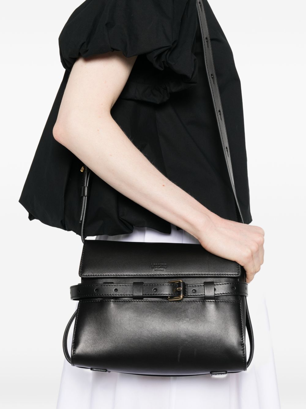 Borsa a spalla tie-me in nero Moschino - donna 