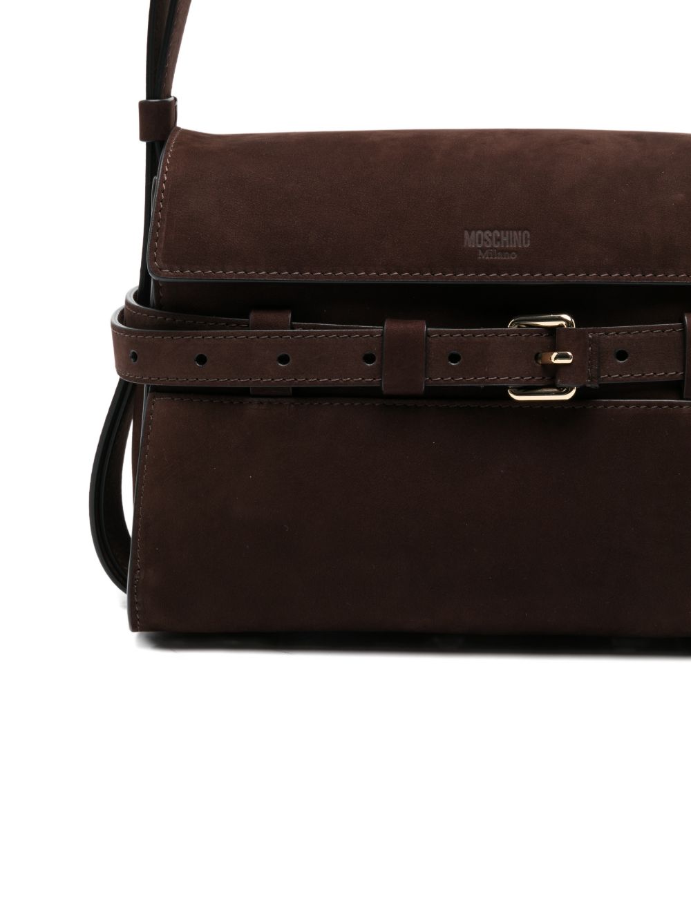 Borsa a spalla tie-me in suede nero Moschino - donna 