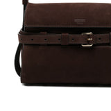 Borsa a spalla tie-me in suede nero Moschino - donna 
