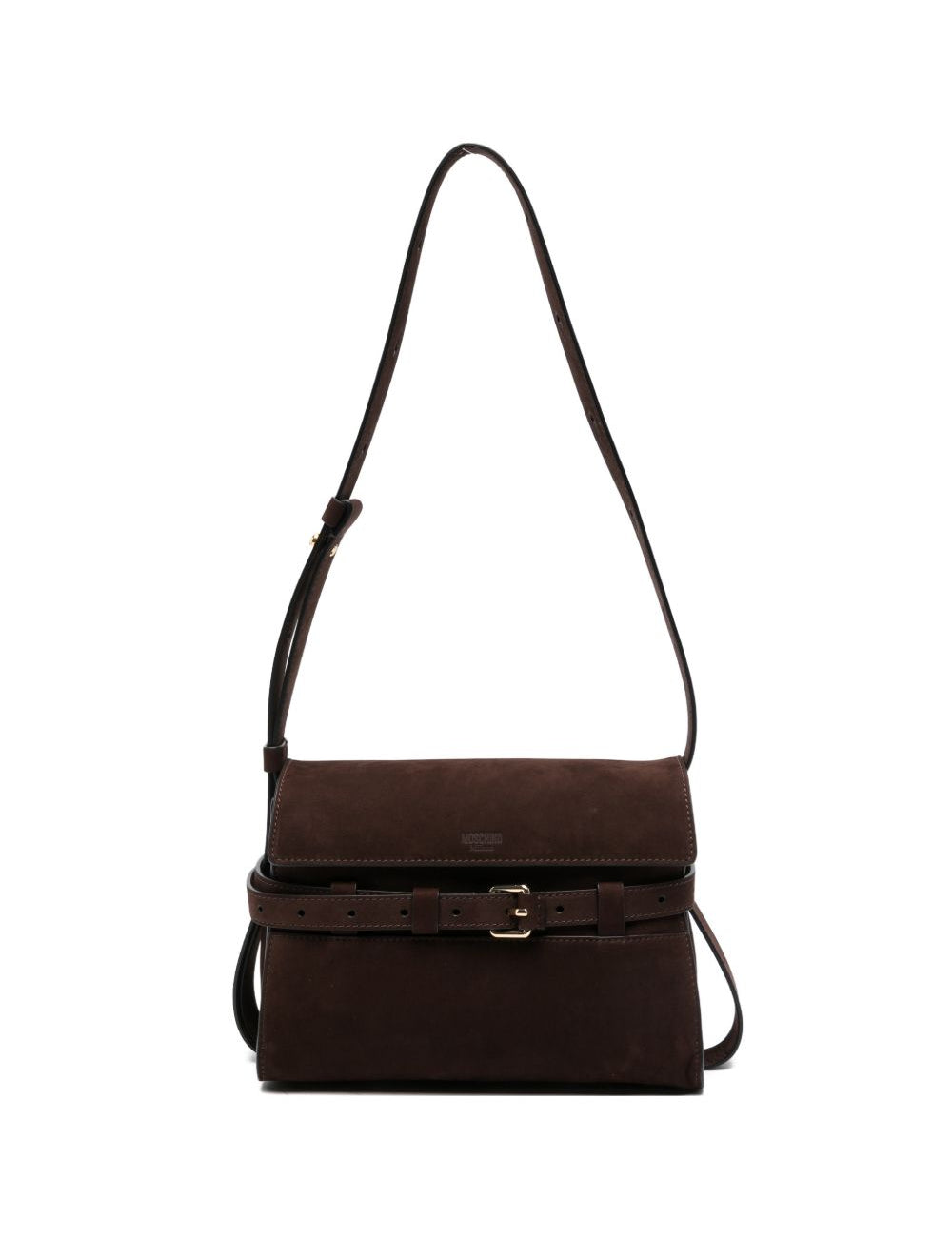 Borsa a spalla tie-me in suede nero Moschino - donna 
