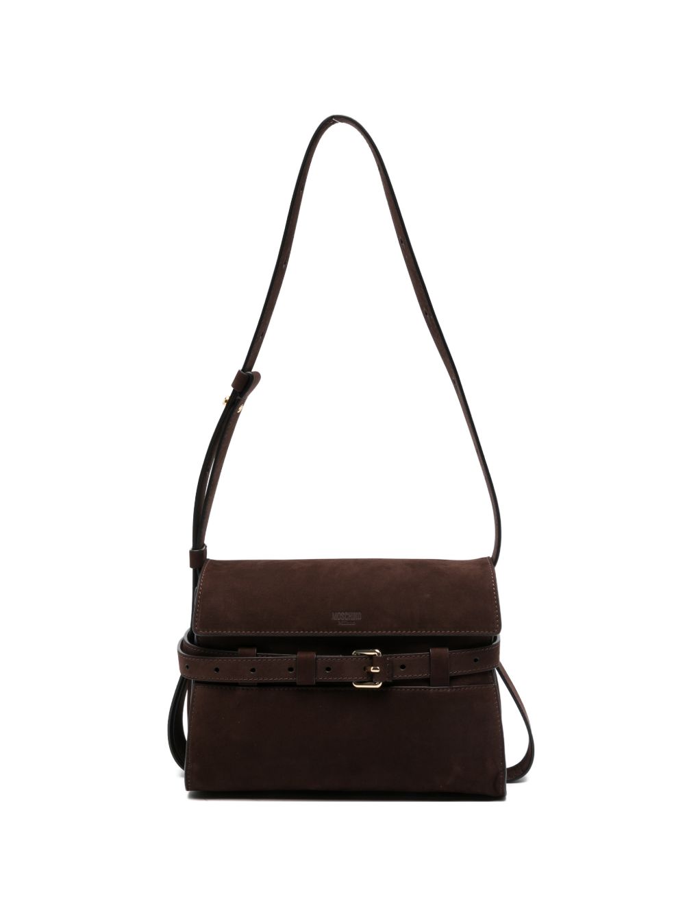 Borsa a spalla tie-me in suede nero Moschino - donna 