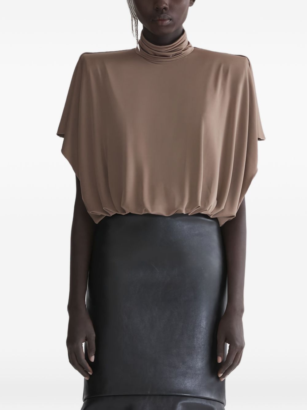 Body drapeggiato power in marrone Mugler - donna 