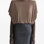 Body drapeggiato power in marrone Mugler - donna 