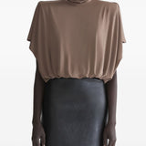 Body drapeggiato power in marrone Mugler - donna 