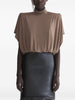 Mugler Women's Brown Draped Power Bodysuit