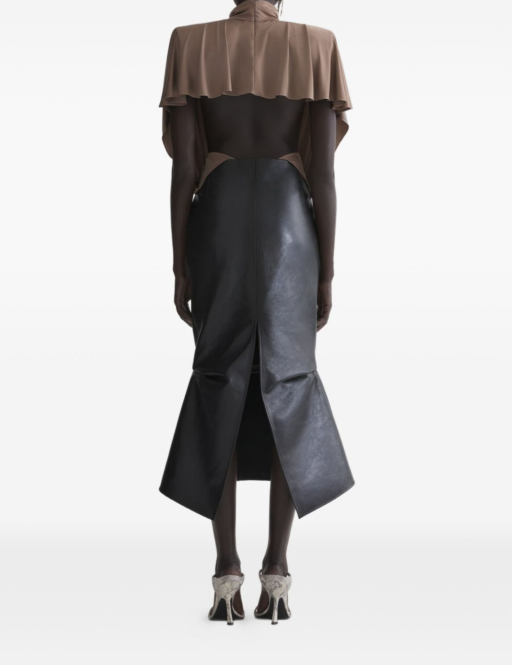 Body drapeggiato power in marrone Mugler - donna 