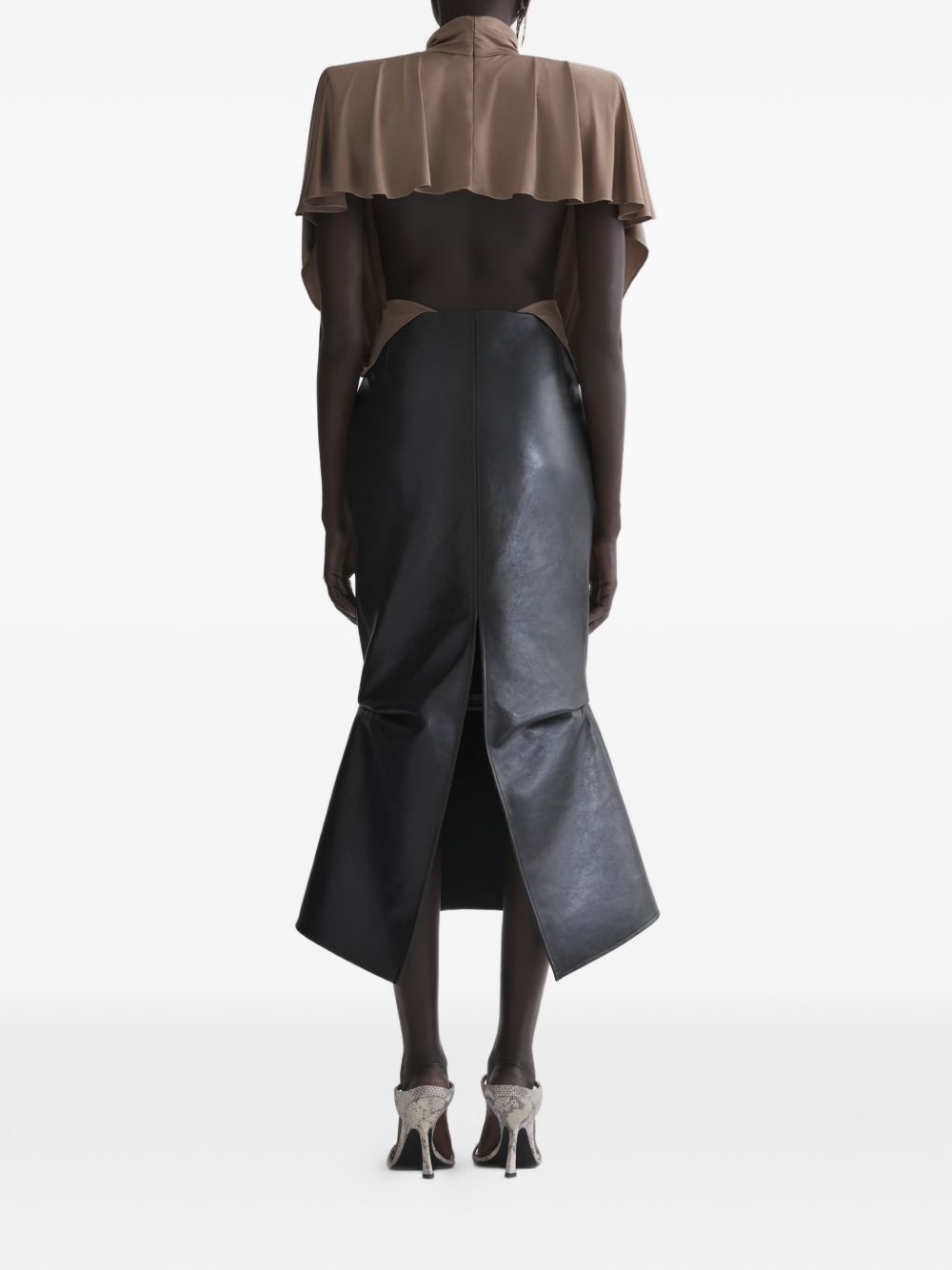 Body drapeggiato power in marrone Mugler - donna 
