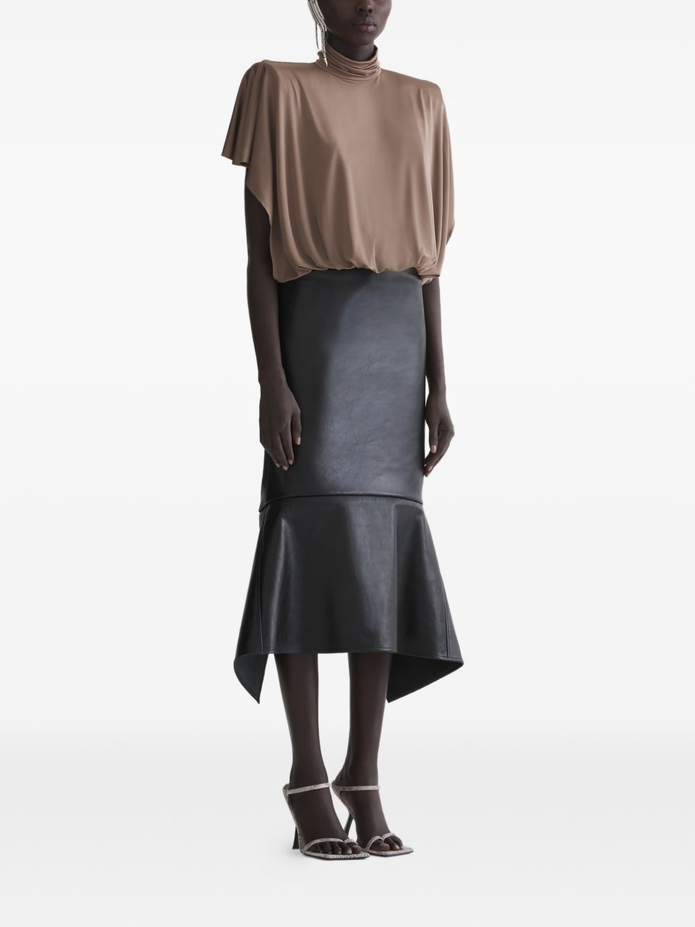 Body drapeggiato power in marrone Mugler - donna 