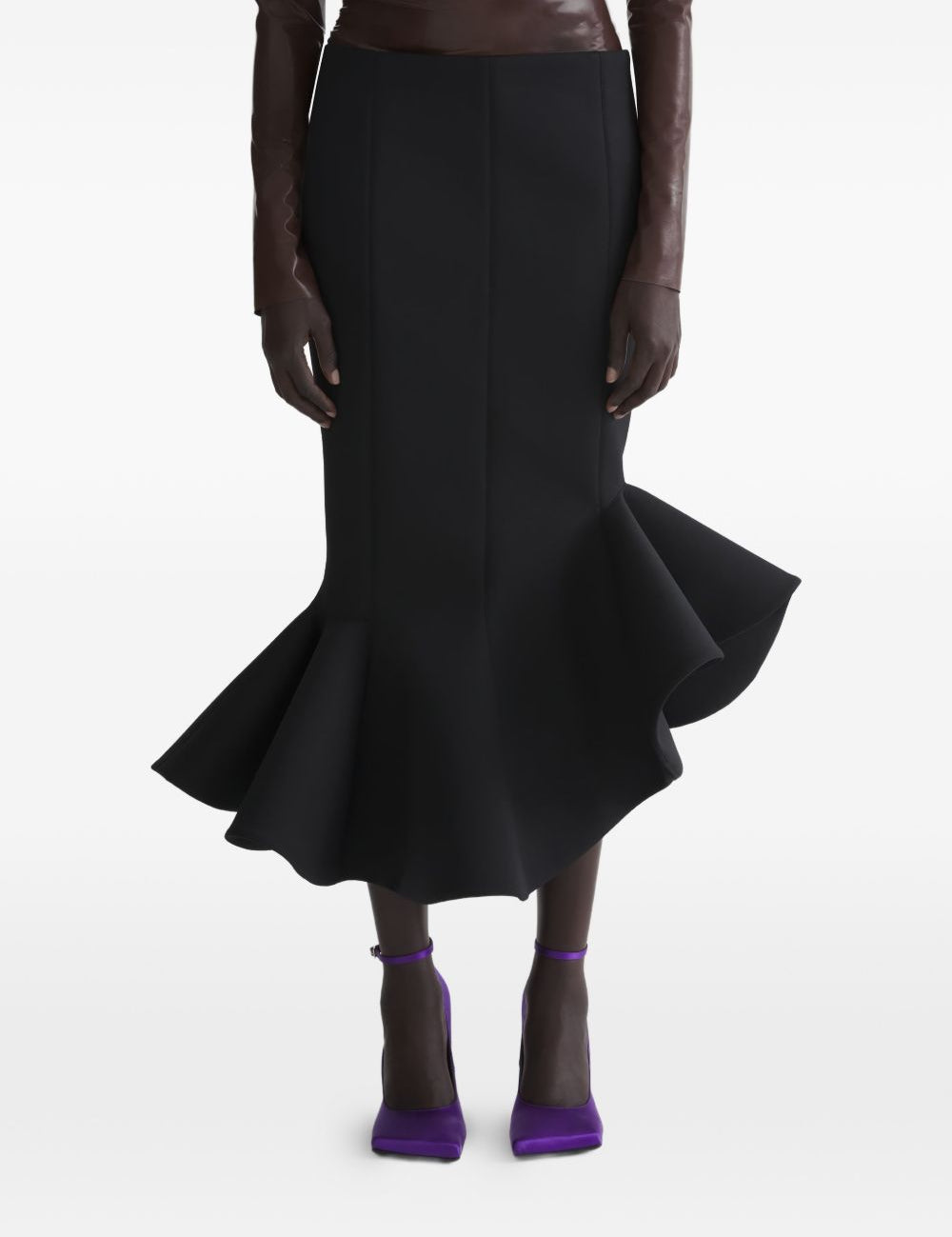 Gonna a sirena in nero Mugler - donna 