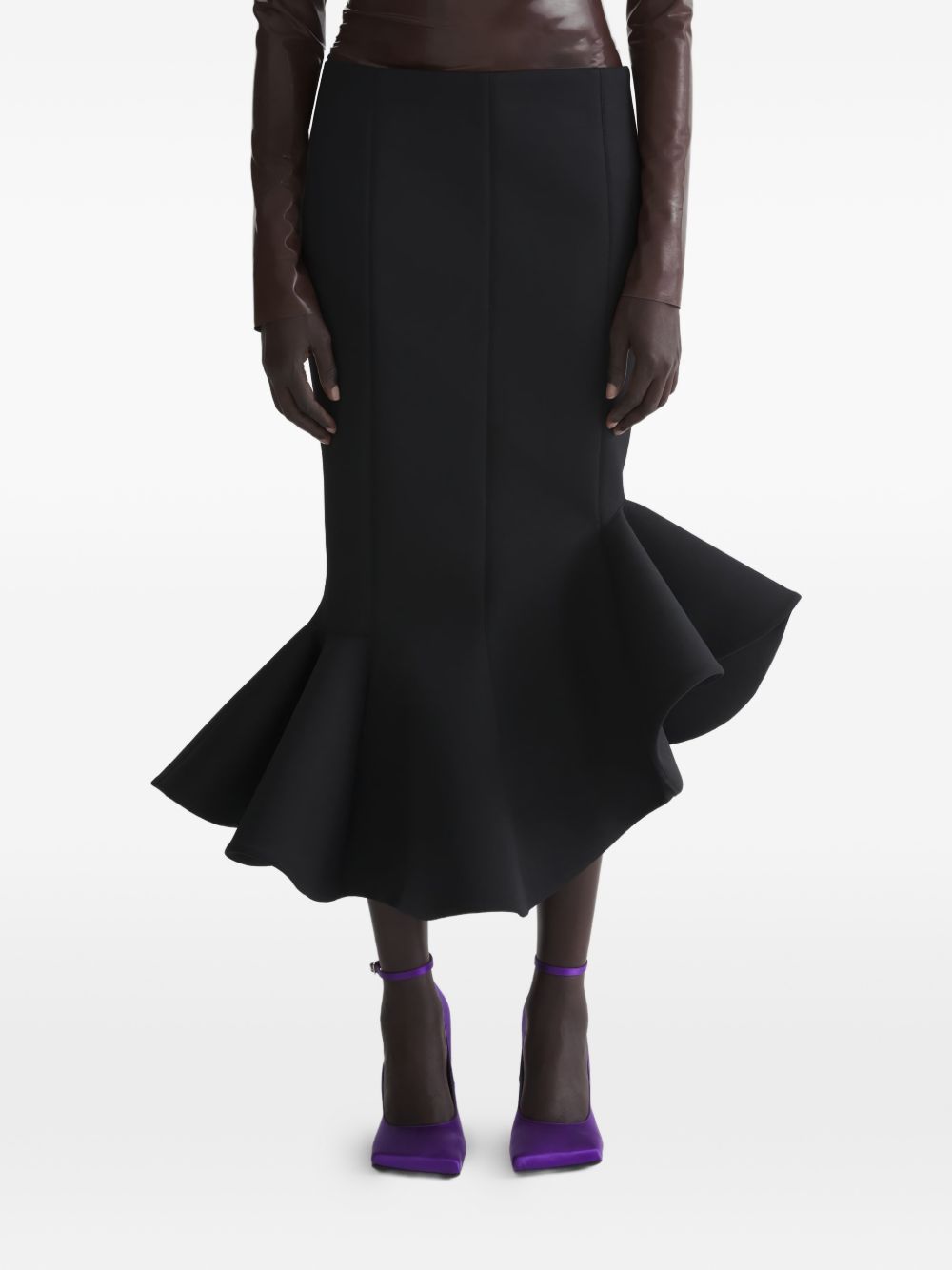 Gonna a sirena in nero Mugler - donna 