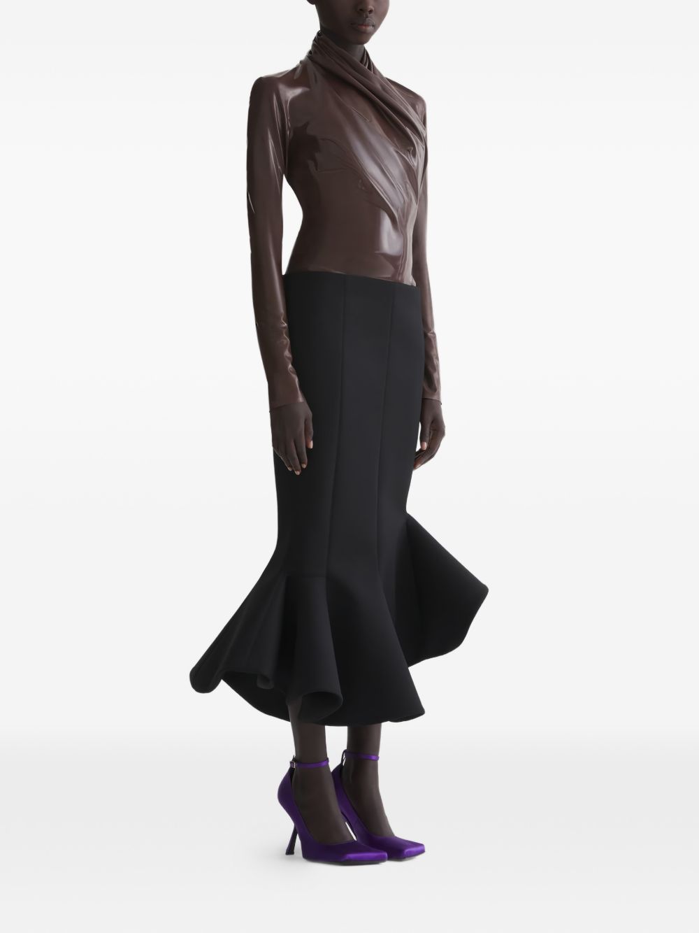 Gonna a sirena in nero Mugler - donna 