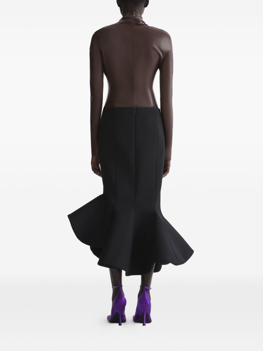 Gonna a sirena in nero Mugler - donna 