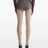 Shorts a quadri a vita alta in marrone Mugler - donna 