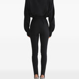 Leggings a vita alta con staffe in nero Mugler - donna 