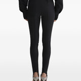 Leggings a vita alta con staffe in nero Mugler - donna 