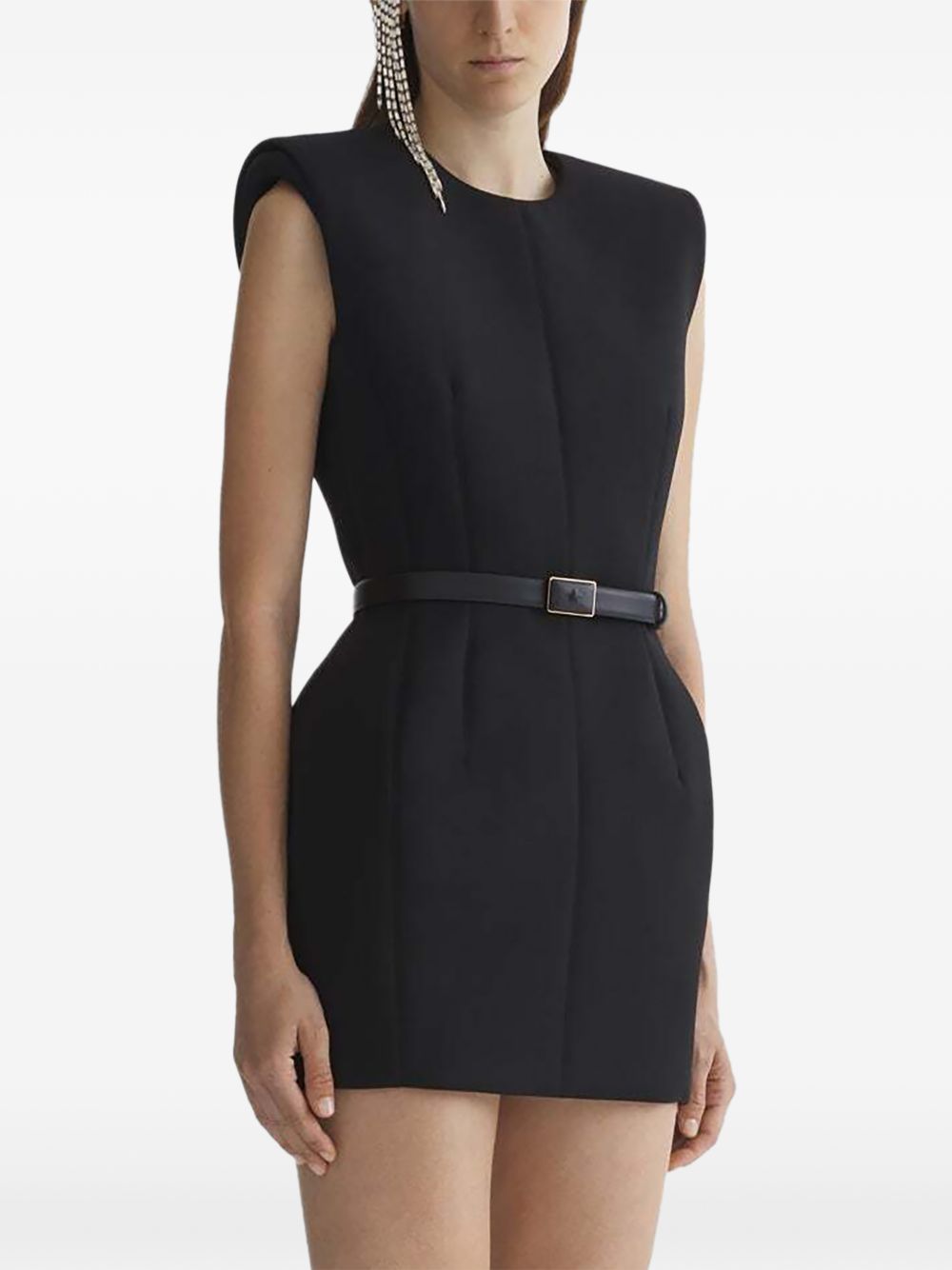 Abito stockman con spalline in nero Mugler - donna 