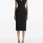 Abito scolpito con spelle scoperte in nero Mugler - donna 